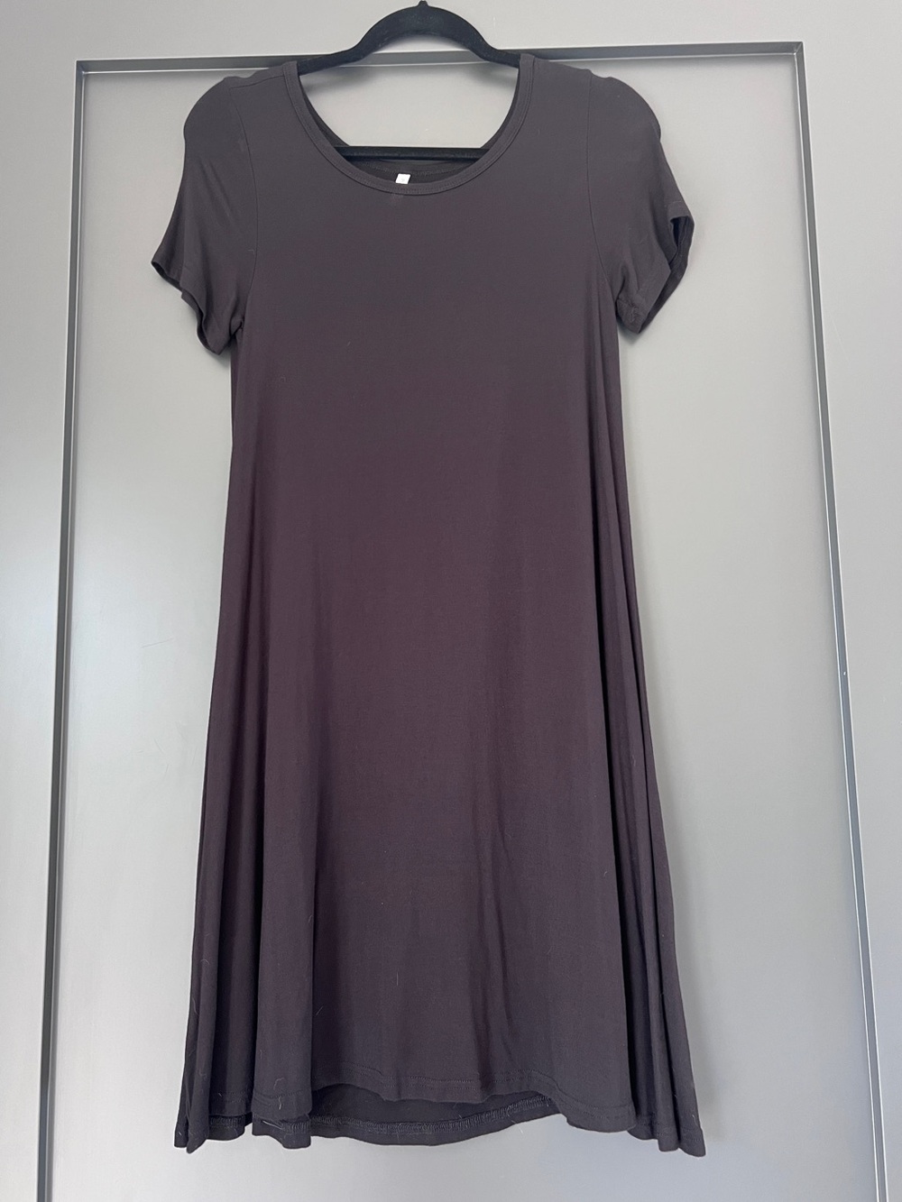 Women's Short Sleeve A-Line Dress in Black